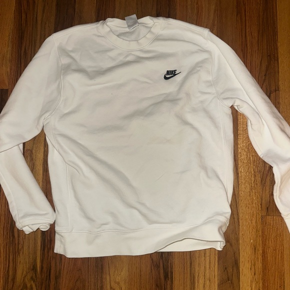 Nike White Crewneck Sweatshirt Classic Style - Picture 1 of 3
